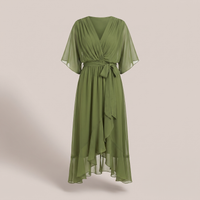 Caroline | Elegant Airy Style V-Neck Midi Dress