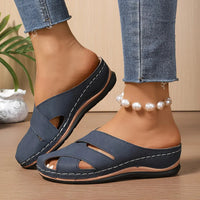 Camila | Stylish Round Toe Design Wedge Sandals