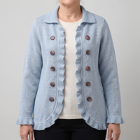 Maria | Comfortable Ruffle Detail Knit Cardigan