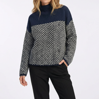 Victoria | Sophisticated Style Herringbone Knit Sweater