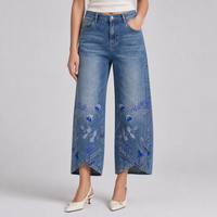 Mira | Embroidered Linen Wide Leg Pants