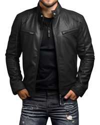 James | Leather Biker Jacket for Men – Stylish Everyday Wear