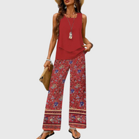 Leah | Sleeveless Top and Wide-Leg Pants Two Piece Set