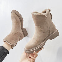 Celeste | Women's Fleece-Lined Suede Slip-On Winter Ankle Boots