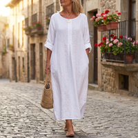 Mariana | Flowy Linen-Style Maxi Dress