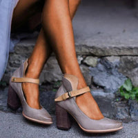Christina | Stylish Block Heel Shoes with Adjustable Strap