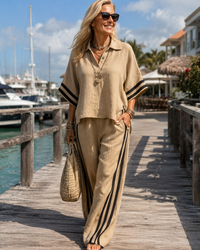 Melody | Striped Wide-Leg Pants Two-Piece Set