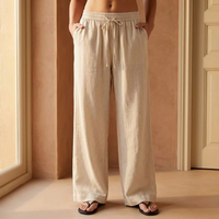 Caroline | Wide Leg Style Drawstring Linen Trousers