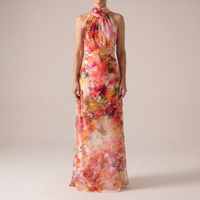 Juliet | Artistic Tropical Print Maxi Dress