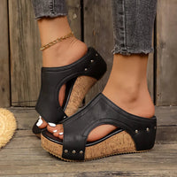 Freya | Stylish Cork Platform Wedge Sandals