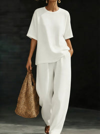 Magnolia | Relaxed Top and Wide Leg Pants Linen Two Piece Set