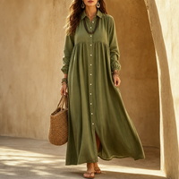 Rosalie | Linen-Blend Maxi Shirt Dress